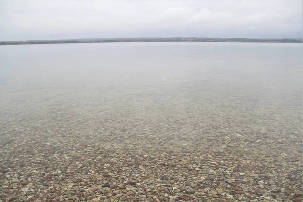 Lac Transparent Automne Russie — Photo