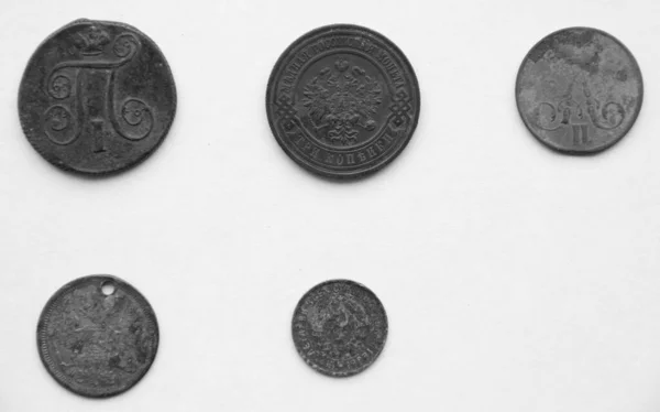 Old Coins White Background — Stock Photo, Image