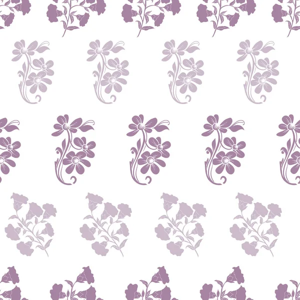 Vector trendy monochrom fett Blumen Bündel horizontale Linien nahtlose Muster Hintergrund auf weißer Oberfläche — Stockvektor