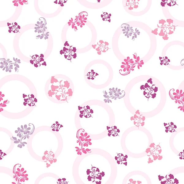 Polka noktalı yüzeyde vektör modayı tek renkli çiçekler pürüzsüz desen arkaplanı — Stok Vektör