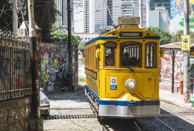 Famous tram from Lapa to Santa Teresa district, Rio de Janeiro,  clipart