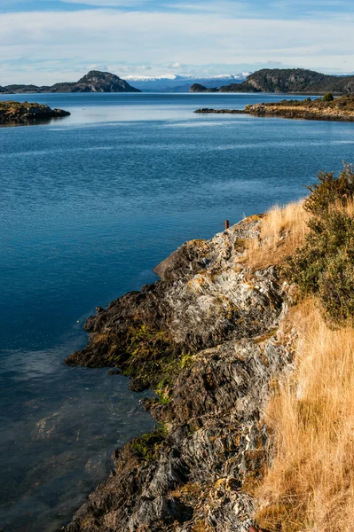 Fin del Fireland, Tierra del Fuego. Bahía de Lapataia — Foto de Stock