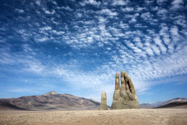 Hand of Desert sculpture in the Atacama Desert near Antofagasta, Chile clipart
