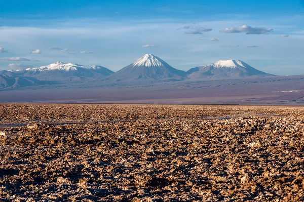 Volcanes Licancabur y Juriques de la Cordillera de la Sal — Foto de Stock