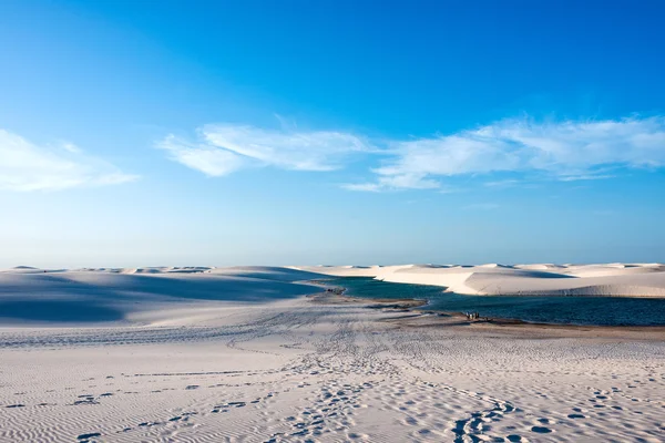 Lagunes dans le désert du parc national Lencois Maranhenses — Photo