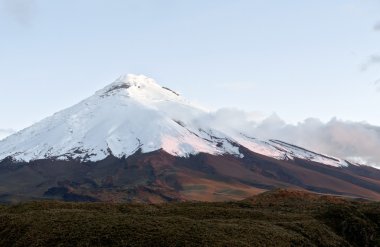 Cotopaxi volkan günbatımı yaylada üzerinde. and highland