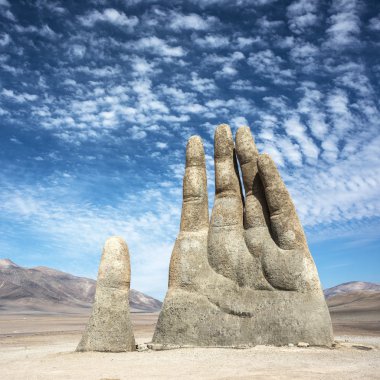 Hand Sculpture, the symbol of Atacama Desert clipart