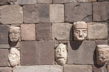 Face Wall at Tiwanaku, Altiplano, Titicaca region, Bolivia clipart