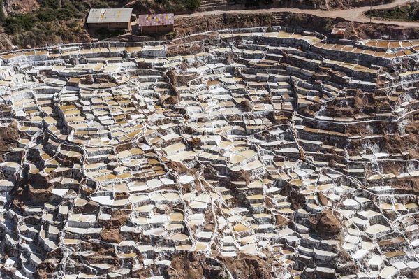 Salinas de Maras, a hagyományos inca só mező közelében Cuzco Stock Kép