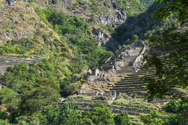 Inca Guardhouse sulla strada da Cuzco a Machu Picchu — Foto Stock