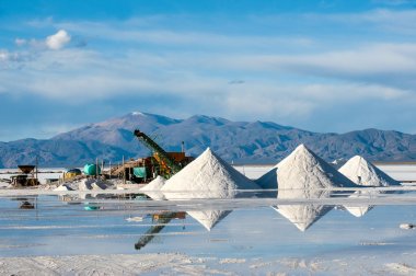 Salinas Grandes on Argentina Andes is a salt desert in the Jujuy clipart