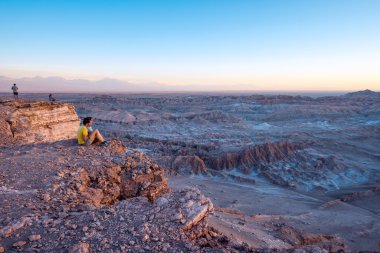 Turistler fotoğraf Atacama Çölü, Şili olun.
