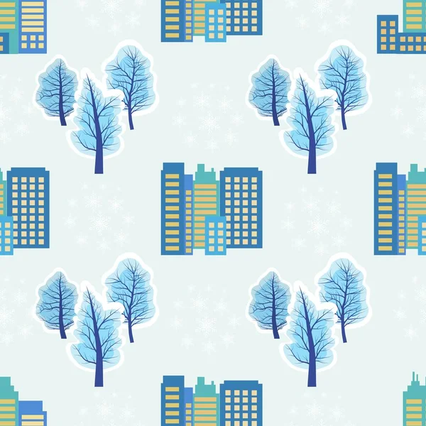 Winter landscape seamless pattern vector illustration