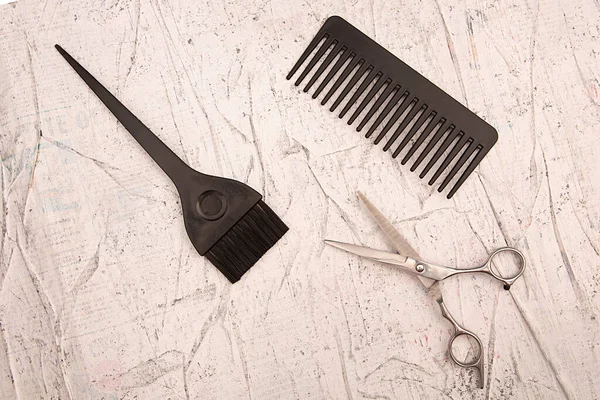 Hairdressing tools on a white background