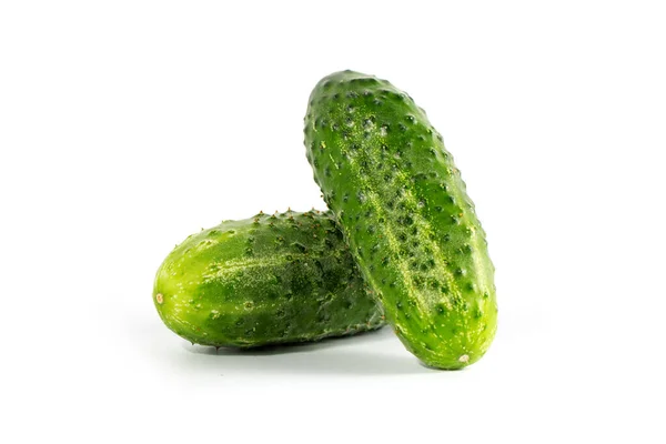 Two Fresh Cucumbers Isolated White Background — Stock Photo, Image