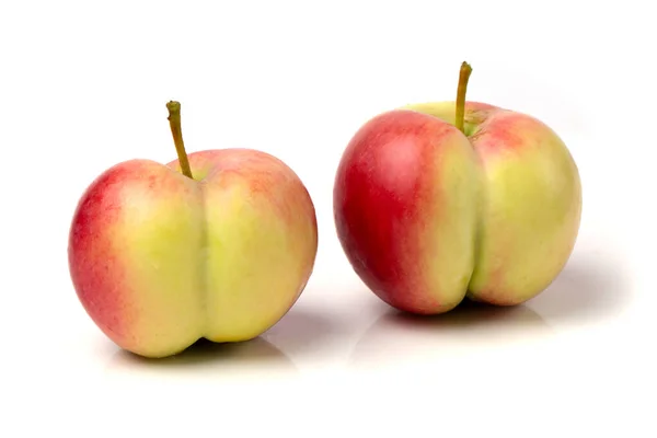 Two Red Yellow Apples Form Female Buttock Fucking Background — Stockfoto