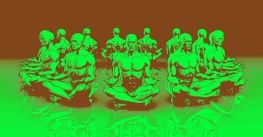 Yoga sınıfları konsept sanat