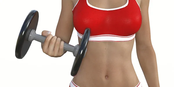 Lady entrenamiento muscular —  Fotos de Stock