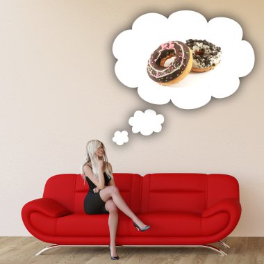 Woman Craving Donuts clipart