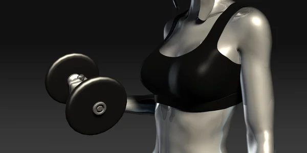 Woman Lifting Weights — Stock Photo, Image