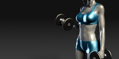 halterleri kaldıran bir kadın.