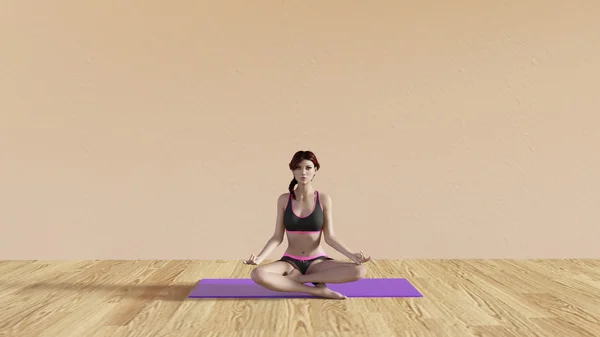 Yoga Class Lotus Pose — Stock Photo, Image