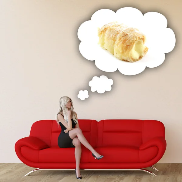 Woman Craving Pastries — Stock Photo, Image