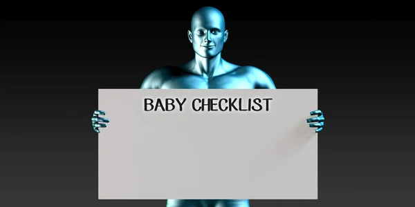 Kontrolní seznam Baby jako koncept — Stock fotografie