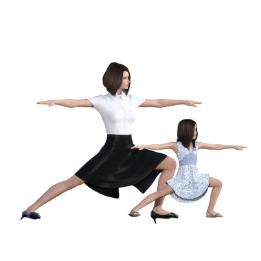 Anne kız etkileşim egzersiz Yoga