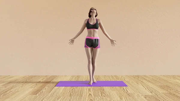 Postura de respiración de clase de yoga —  Fotos de Stock