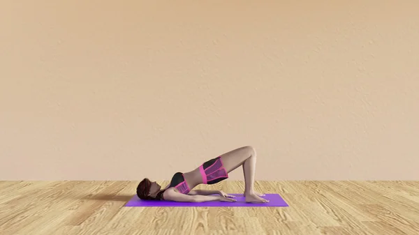 Yoga Class Bridge Pose — Stock Photo, Image