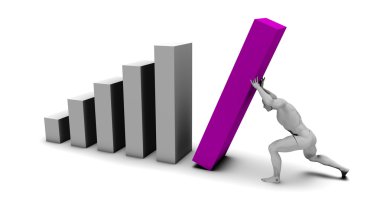 Çubuk grafik blok yukarı iterek adam
