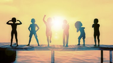 Çocuklar eğleniyor.