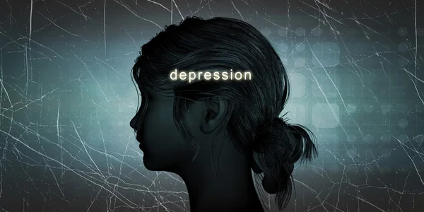 Perempuan Menghadapi Depresi — Stok Foto