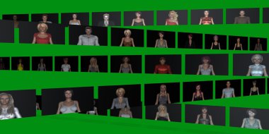 İnsanların video duvar