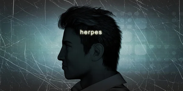 Mann mit Herpes — Stockfoto