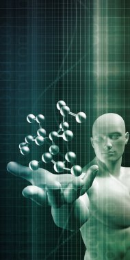 Molekül modeli tutan adam