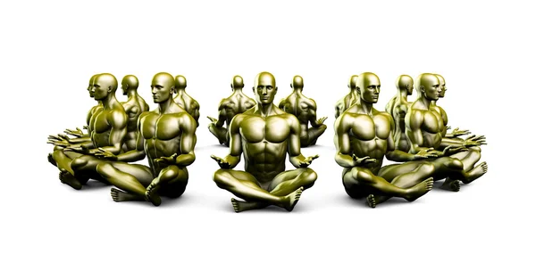 Ilustração de uma Figura Masculina Meditação — Fotografia de Stock