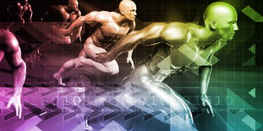 Teknoloji arka planda çalışan erkekler