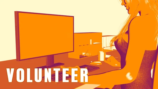 Концептуальный курс волонтеров — стоковое фото