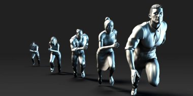 İş Adamları Liderliği Konsepti İlerleyen Ekip İle