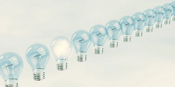 Smart Solution Illuminated Light Bulb Creative Concept — Stock Photo, Image