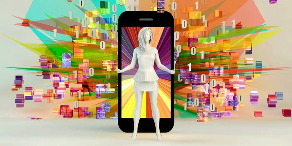 Smartphone Unterhaltung Multimedia Inhalte Als Technologiebranche — Stockfoto