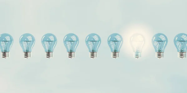 Inspirational Background Bright Lightbulb Lit — Stock Photo, Image