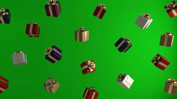 Frohe Weihnachtsverkäufe Mit Fallenden Geschenkboxen — Stockfoto