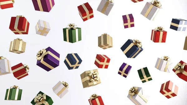 Frohe Weihnachtsverkäufe Mit Fallenden Geschenkboxen — Stockfoto