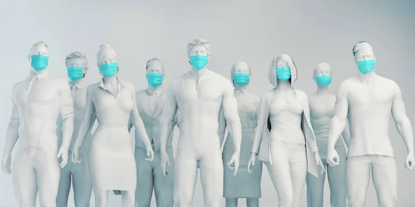Hälso Och Sjukvårdspersonal Bär Kirurgisk Mask Inom Hälso Och Sjukvårdsindustrin — Stockfoto