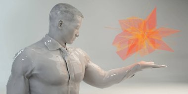 Dijital Teknoloji Temalı Fütürist Sanat Soyutlaması