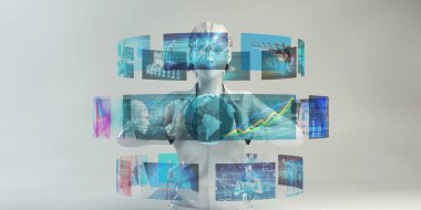 Sanal Görünüm Kullanımı İş Teknolojisi İnternet ve Ağ Konsepti