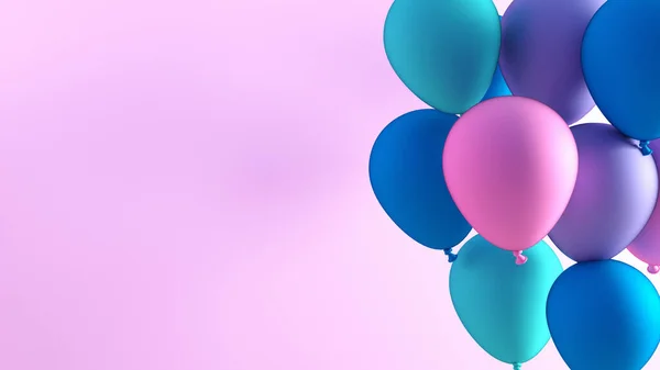Ballon Viering Achtergrond Kopiëren Ruimte Kleurrijke Poster — Stockfoto